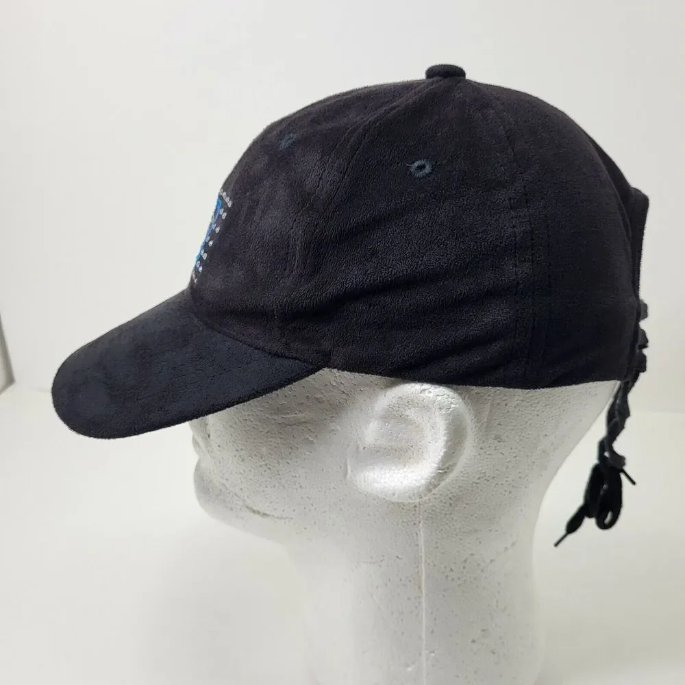Harley Davidson Hat Womens One Size Black Blue Adjustable Drawstring‎ Bling Cap